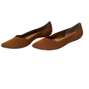 Rothy's The Point Ballet Flat in Fawn Amber Orange Womens Size 10